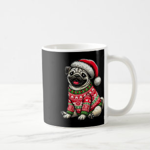 Dog Pug Ugly Sweater Santa Hat Christmas For Men W Coffee Mug