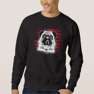 Dog Pug Us American Flag  1 Sweatshirt