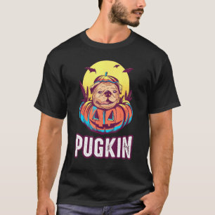 Dog Pugkin Pugs Pumpkin Halloween Costume Cute T-Shirt