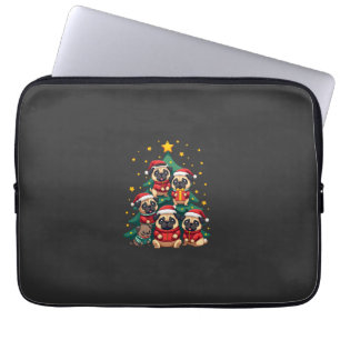 Dog Pugs Christmas Tree Cute Xmas (3) Laptop Sleeve