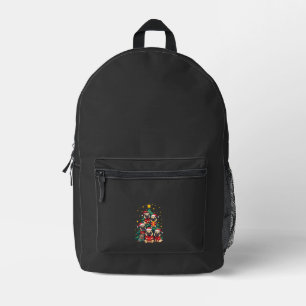 Dog Pugs Christmas Tree Cute Xmas (3) Printed Backpack