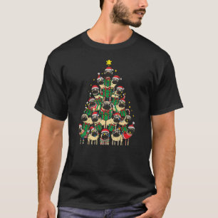 Dog Pugs Christmas Tree Cute Xmas Boys Girls Kids  T-Shirt