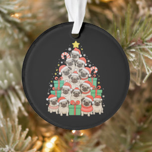 Dog Pugs Christmas Tree Xmas Dad Mum Family Ornament