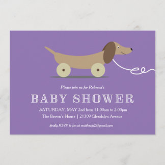 Dog Pull Toy Baby Shower Invitation