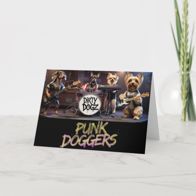Dog Punk Rock Card (Front)