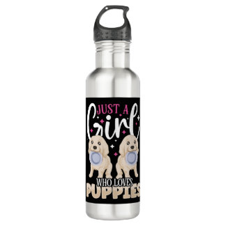 DOG  PUPPIE  just a Girl who loves Puppies 710 Ml Water Bottle