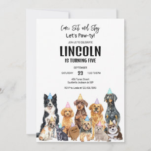 Dog Puppy Birthday Invitation