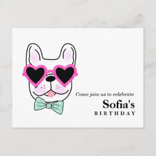 dog puppy birthday Postcard invitation