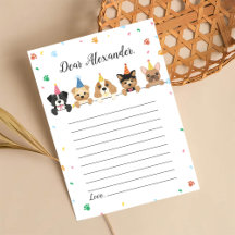 Dog Puppy Birthday Time Capsule Note Message Card