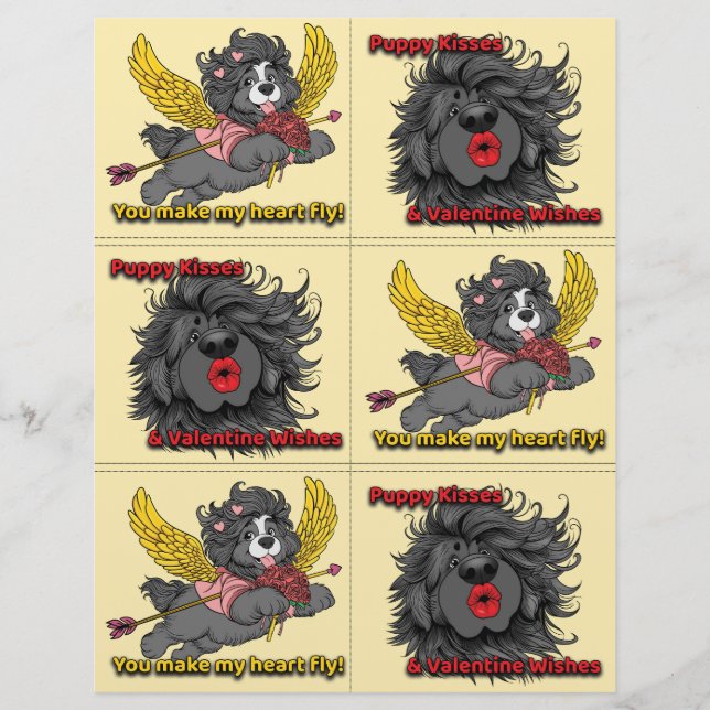 Dog Puppy Classroom Valentine Sheets Custom Letterhead (Front)