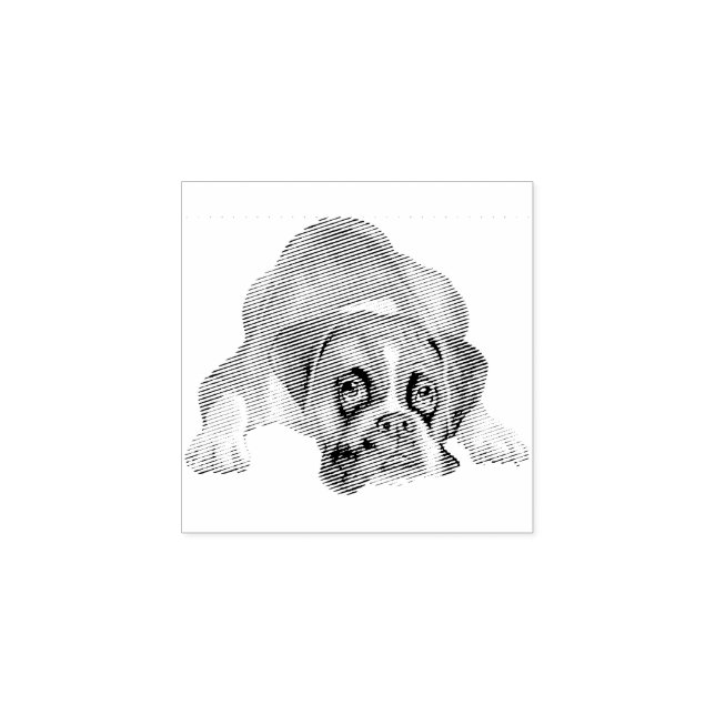 Dog Puppy Cutest Baby Boxer Rubber Stamp (Imprint)