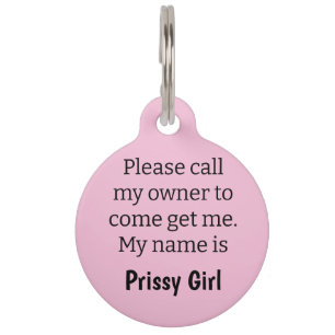 Dog, Puppy if lost, Large Pink 1.25-in Pet ID Tag