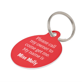 Dog, Puppy if lost, Red Large 1.25-in Pet ID Tag