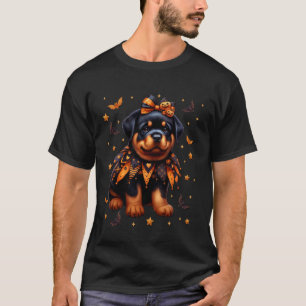 Dog Puppy in Rottweiler Halloween Costume Bats for T-Shirt