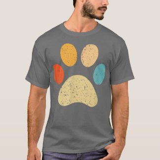 Dog Puppy Paw Print Dog Mom Cute Vintage Dog Lover T-Shirt