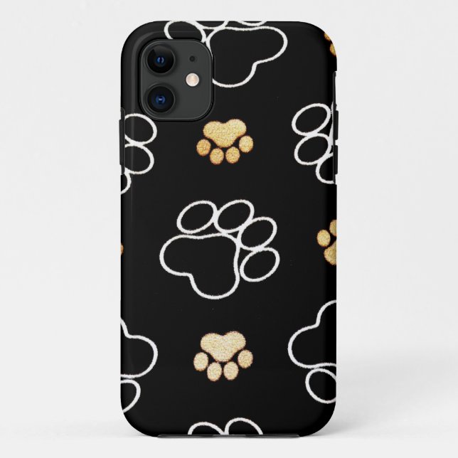 Dog Puppy Paw Prints Gifts for Dog Lovers Case-Mate iPhone Case (Back)