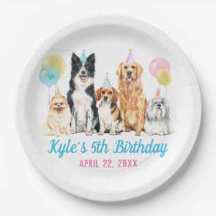 Dog Puppy Paw-ty Birthday Paper Plate