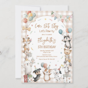 Dog Puppy Pawty Birthday Invitation