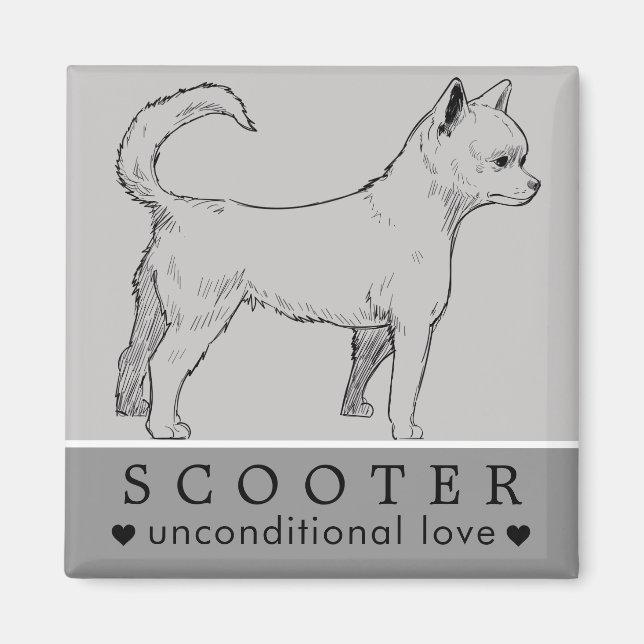 Dog Puppy Pet Personalised Name Magnet (Front)