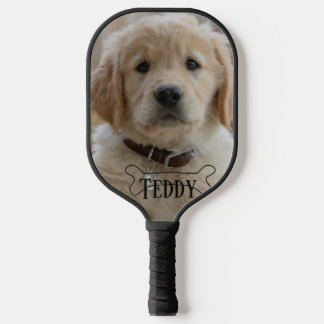 DOG PUPPY PHOTO NAME BONE BEST DOG MOM DAD TRENDY PICKLEBALL PADDLE