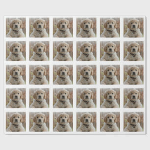 DOG PUPPY PHOTO NAME BONE BEST DOG MOM DAD TRENDY WRAPPING PAPER