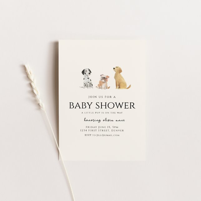Dog Puppy Theme Baby Shower Invitation (Creator Uploaded)