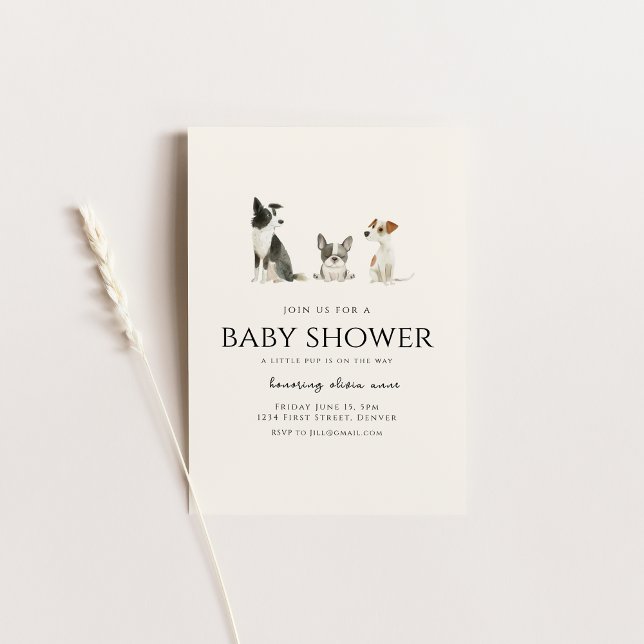 Dog Puppy Theme Baby Shower Invitation (Creator Uploaded)