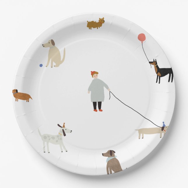 Dog & Puppy Themed Birthday Party Plates (Front)