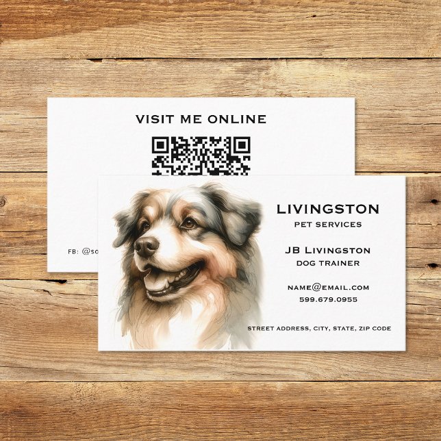 Dog QR Code Business Cards (Dog QR Code Business Cards (front and back))