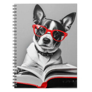 Dog Reading Book Notebook