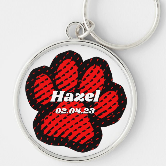 Dog red leg key ring (Front)