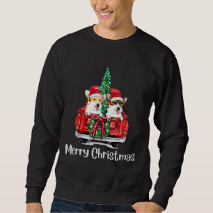 Dog  Red Truck Christmas Pajama For Corgi Owners Sweatshirt