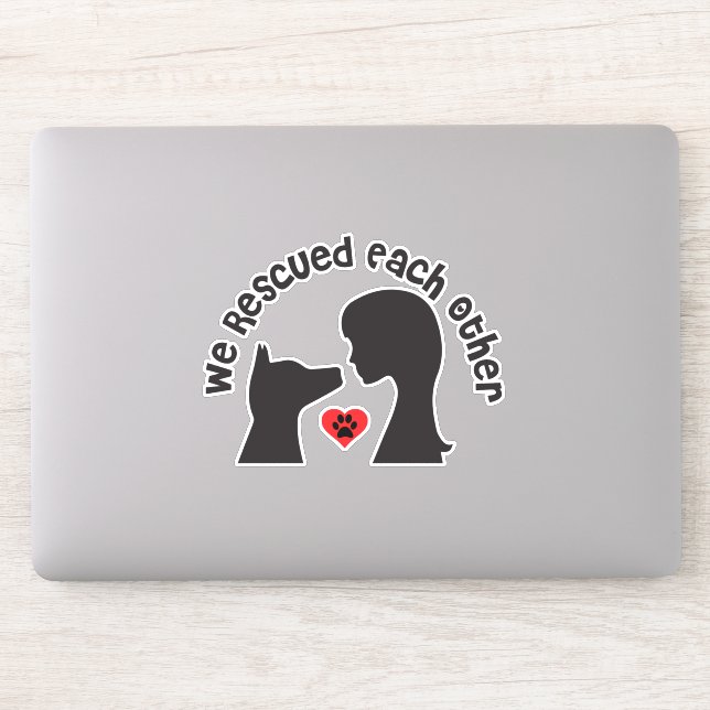 Dog Rescue Adoption Vinyl Sticker (Computer)