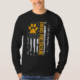 Dog Rescue American Flag Dog Shelter Dog Adoption T-Shirt