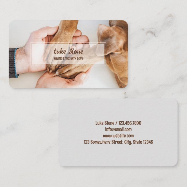 Dog Rescue Pet Business Card (Front/Back)