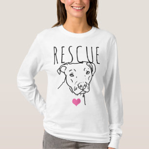 Dog Rescue Pitbull Cute Heart Adopt Pet Animal Dog T-Shirt