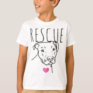 Dog Rescue Pitbull Cute Heart Adopt Pet Animal Dog T-Shirt