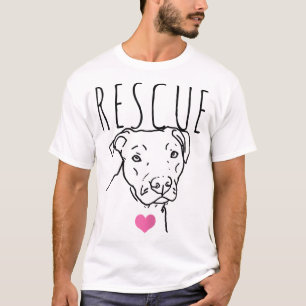 Dog Rescue Pitbull Cute Heart Adopt Pet Animal Dog T-Shirt