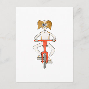 Dog Riding a Bike. Postcard