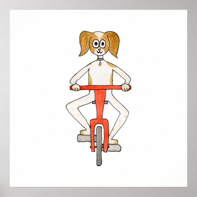 Dog Riding a Bike. Poster (Front)