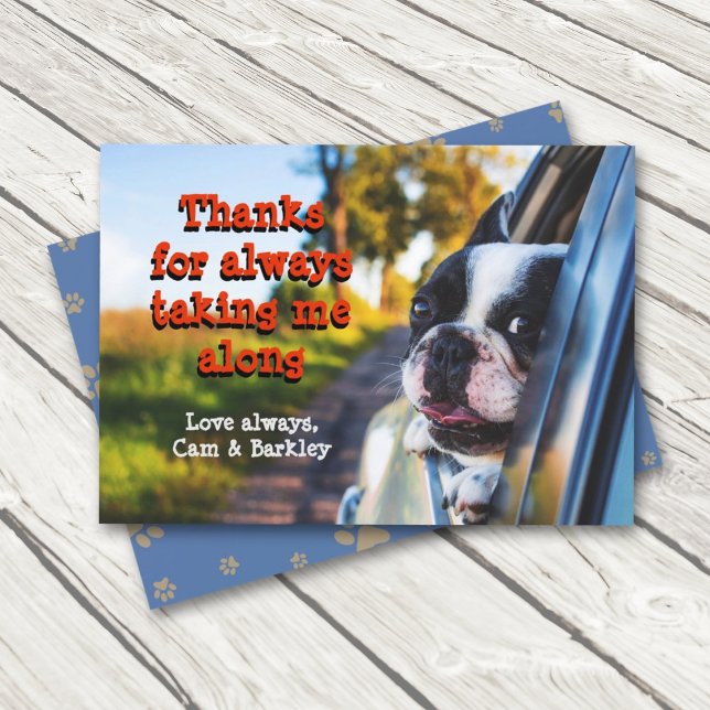 Dog Riding in Car Thanks Love Greeting card (Creator Uploaded)