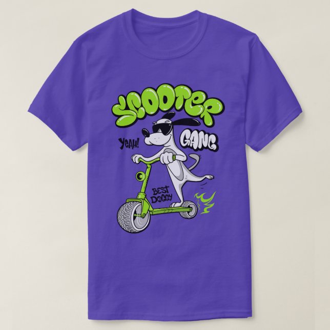Dog Riding Scooter  T-Shirt (Design Front)