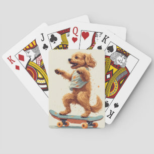 Dog Riding Skateboard Puzzle Playing Cards