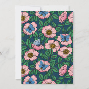 Dog rose and butterflies