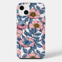 Dog rose and butterflies