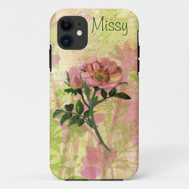 Dog Rose Flower Case-Mate iPhone Case (Back)