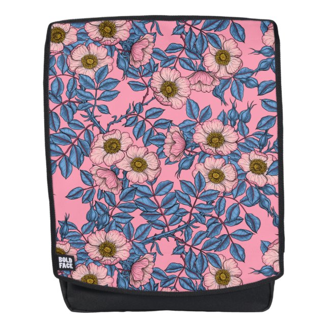 Dog rose pattern backpack (Front)
