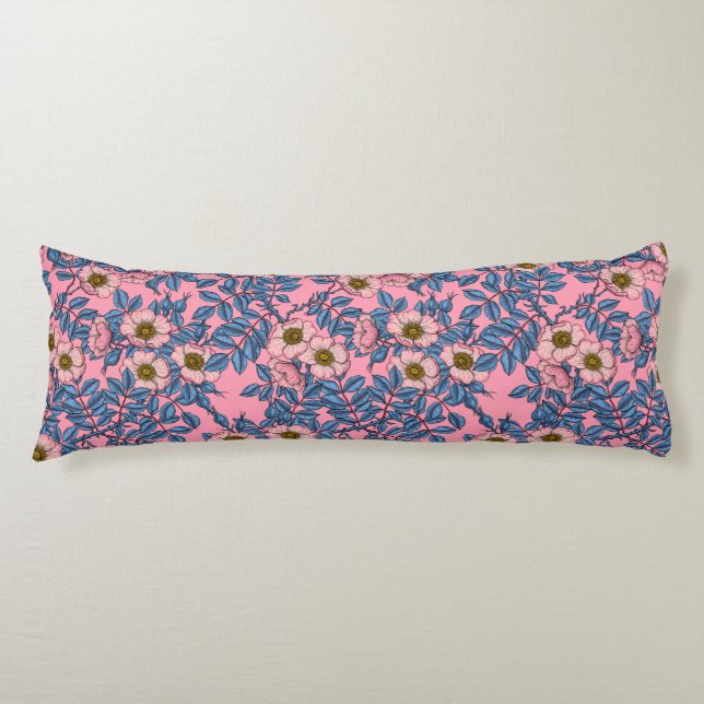 Dog rose pattern body cushion (Front)