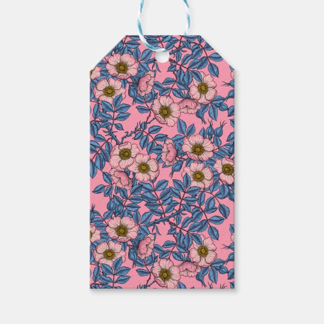 Dog rose pattern gift tags (Front)