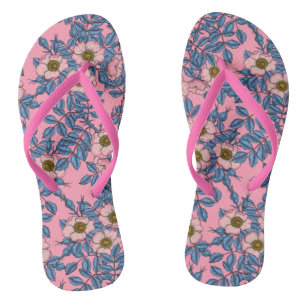 Dog rose pattern jandals